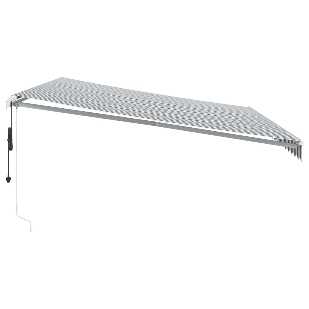 Tenda Retrattile Automatica LED Antracite e Bianco 500x350 cm