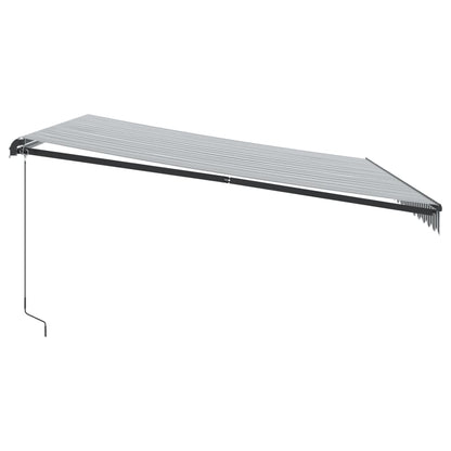 Tenda Retrattile Manuale con LED Antracite e Bianco 450x350 cm