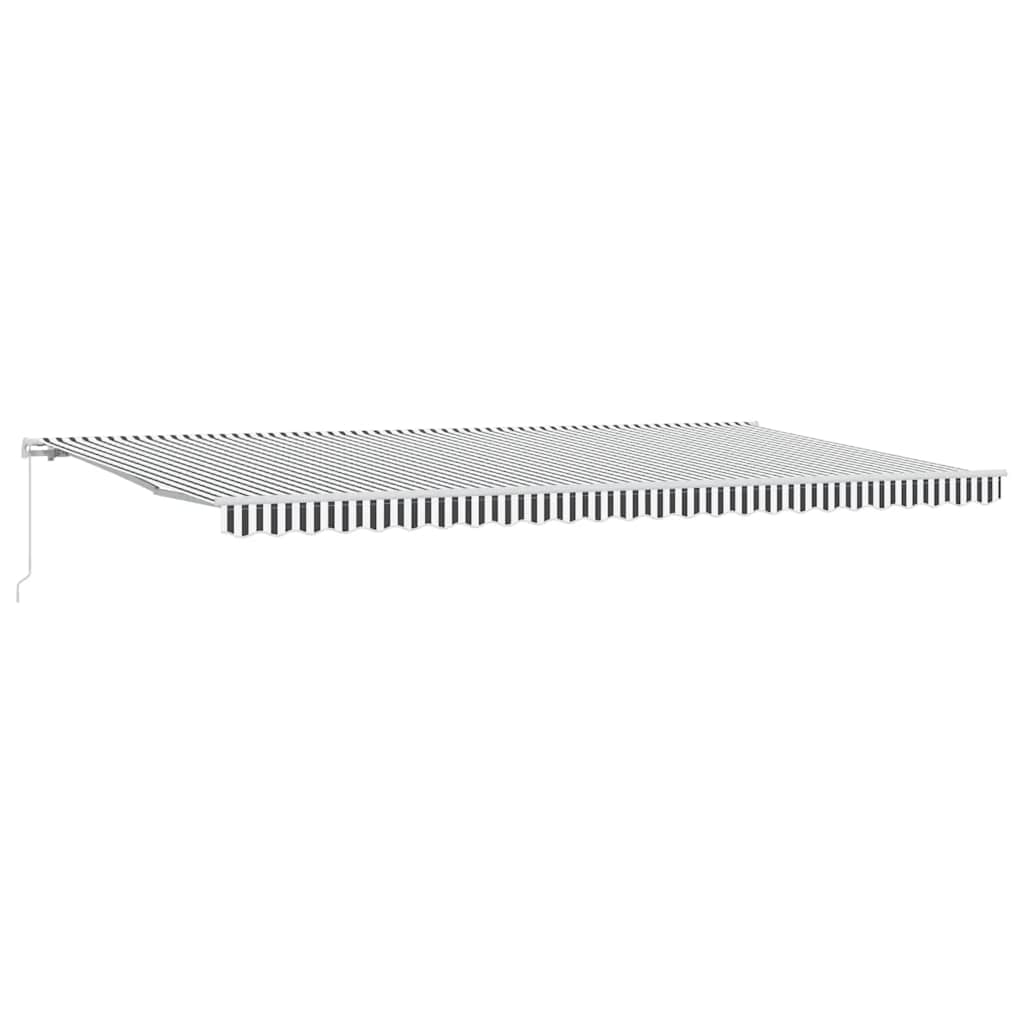 Tenda da Sole Retrattile Manuale Antracite e Bianco 600x300 cm | homemem39