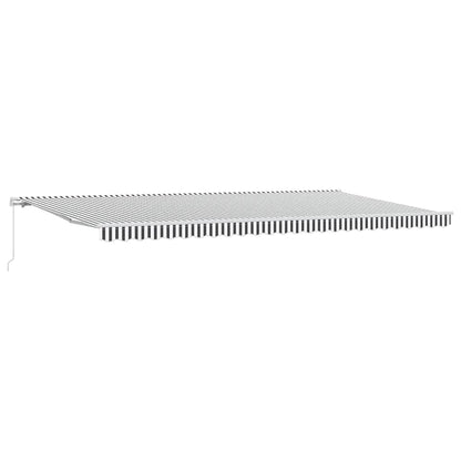 Tenda da Sole Retrattile Manuale Antracite e Bianco 600x300 cm | homemem39
