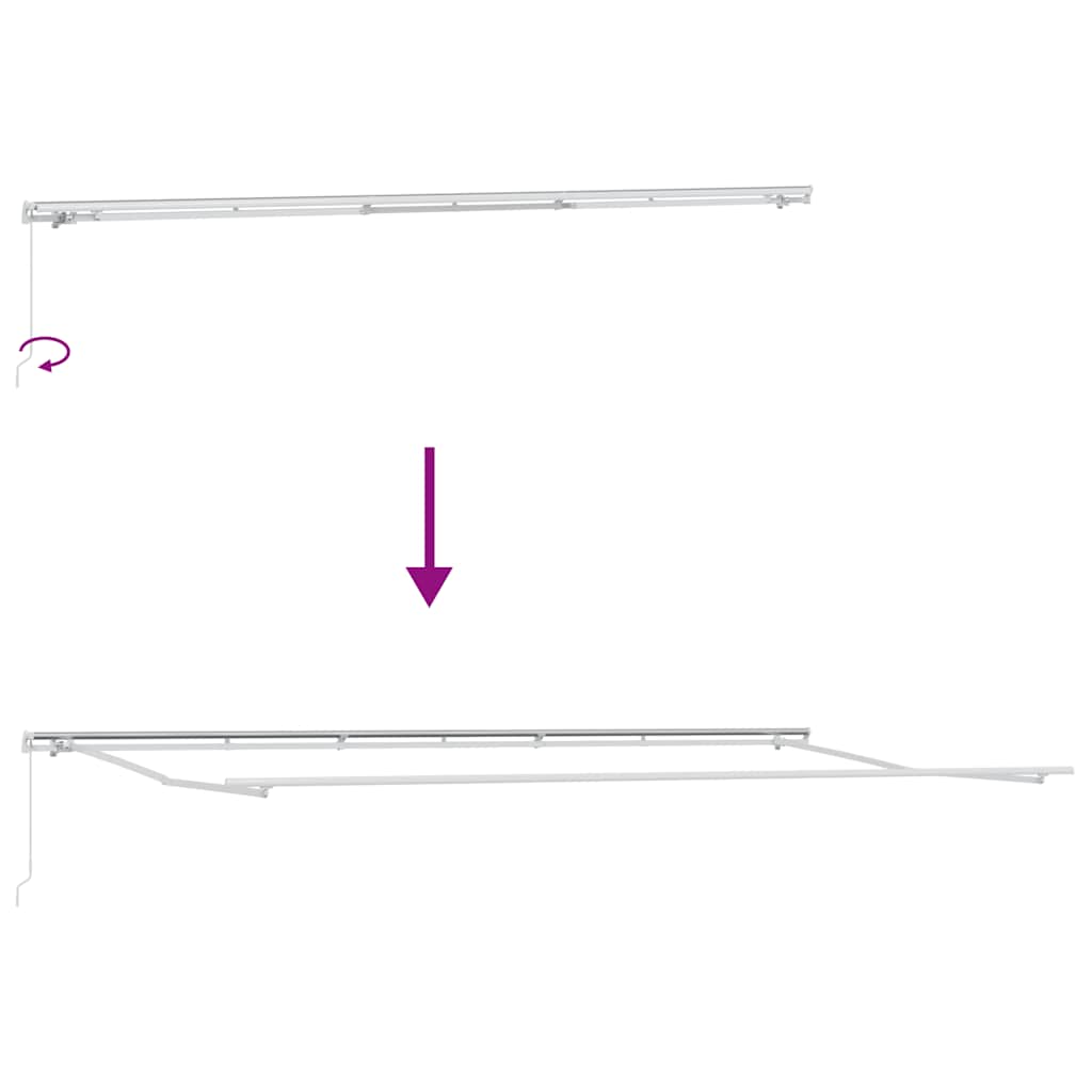 Tenda da Sole Retrattile Manuale Antracite e Bianco 600x300 cm | homemem39