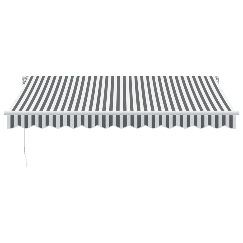 Tenda da Sole Retrattile Manuale Antracite e Bianco 350x250 cm - homemem39