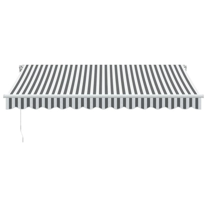 Tenda da Sole Retrattile Manuale Antracite e Bianco 350x250 cm - homemem39