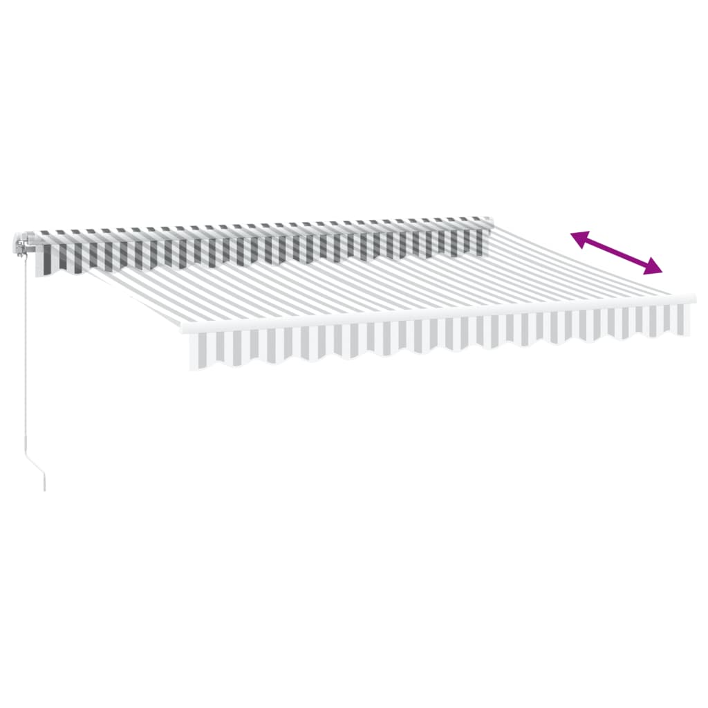 Tenda da Sole Retrattile Manuale Antracite e Bianco 350x250 cm - homemem39