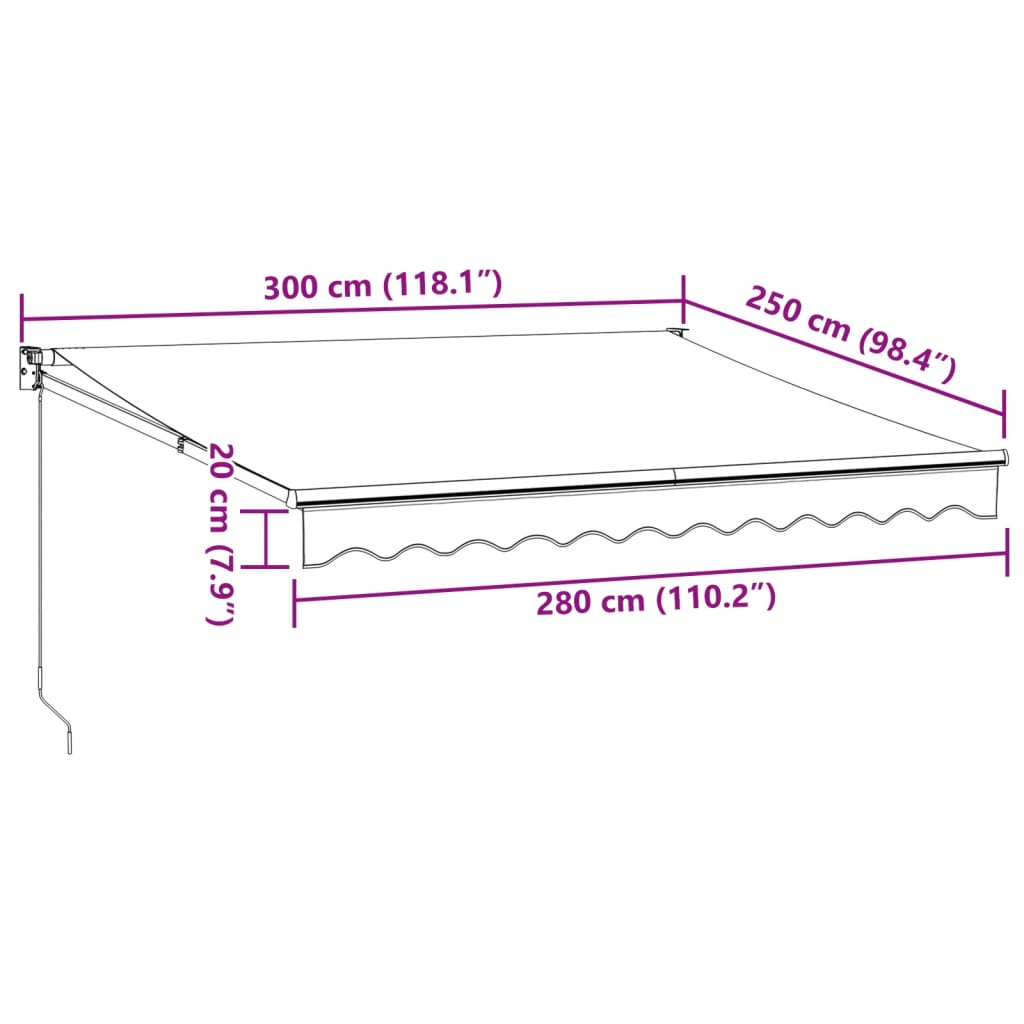Tenda da Sole Antracite e Bianca 3x2,5 m Tessuto e Alluminio | homemem39