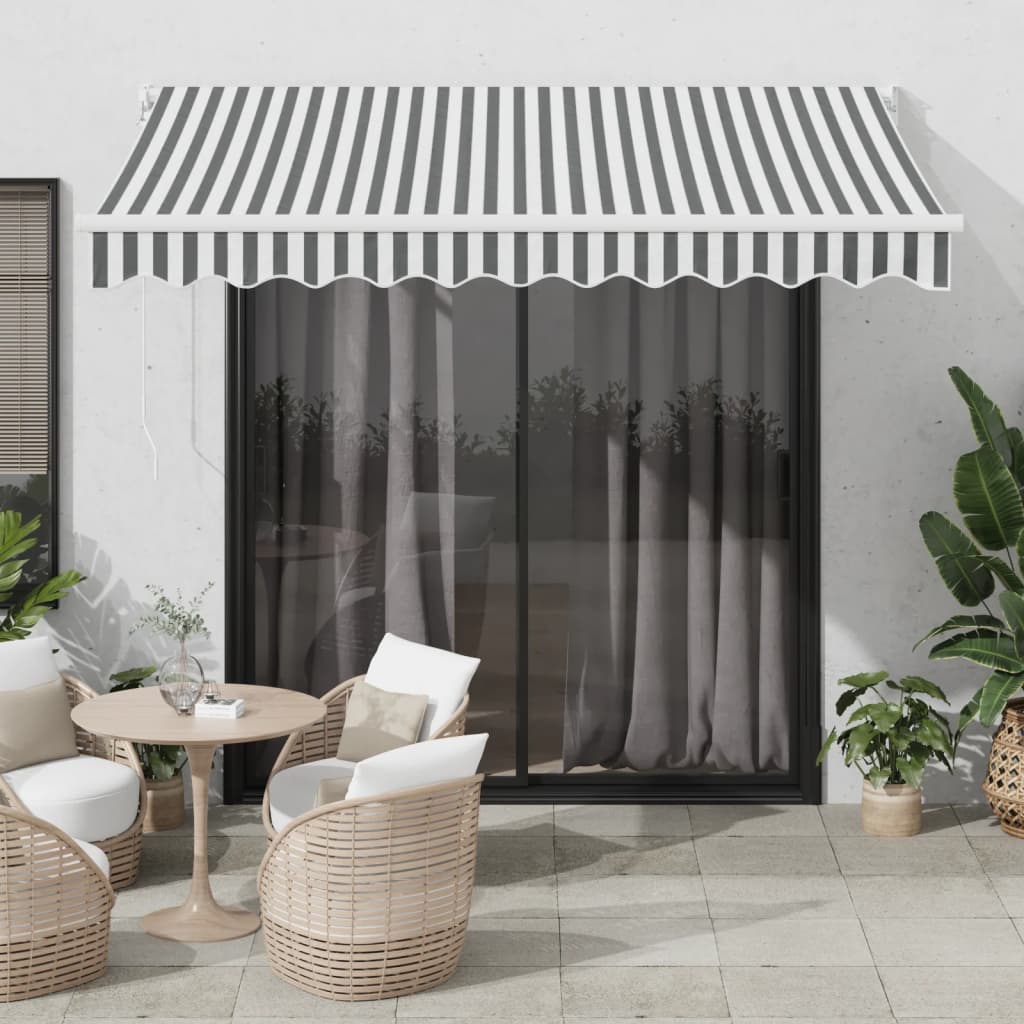 Tenda da Sole Antracite e Bianca 3x2,5 m Tessuto e Alluminio | homemem39