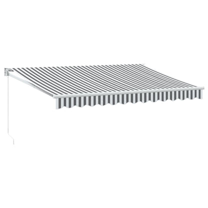 Tenda Retrattile Antracite e Bianca 3,5x2,5m Tessuto/Alluminio | homemem39