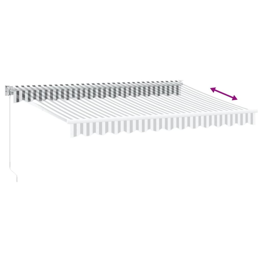 Tenda Retrattile Antracite e Bianca 3,5x2,5m Tessuto/Alluminio | homemem39
