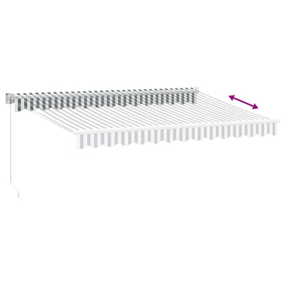 Tenda Retrattile Antracite e Bianca 3,5x2,5m Tessuto/Alluminio | homemem39