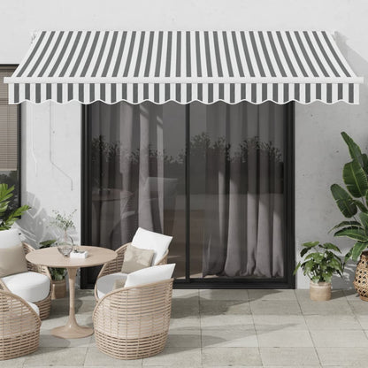 Tenda Retrattile Antracite e Bianca 3,5x2,5m Tessuto/Alluminio | homemem39