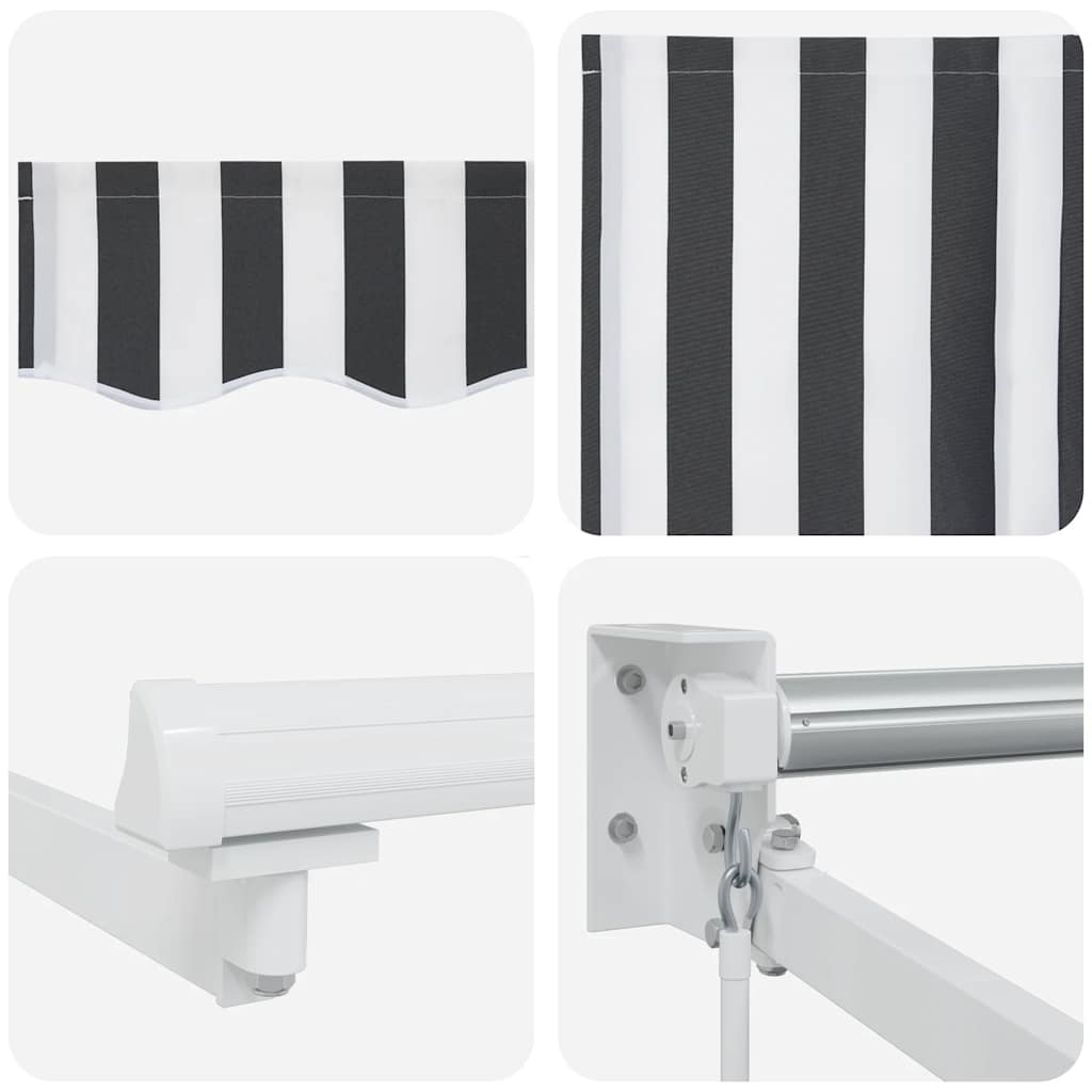 Tenda Retrattile Antracite e Bianca 4,5x3 m Tessuto e Alluminio | homemem39