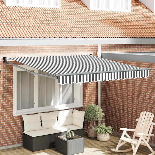 Tenda da Sole Antracite e Bianca 3x2,5 m Tessuto e Alluminio | homemem39