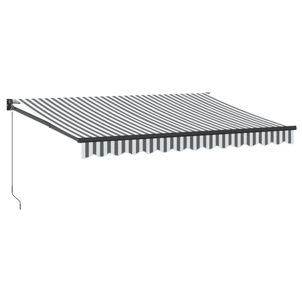 Tenda Retrattile Antracite e Bianca 3,5x2,5m Tessuto/Alluminio | homemem39