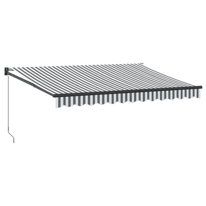 Tenda Retrattile Antracite e Bianca 3,5x2,5m Tessuto/Alluminio | homemem39