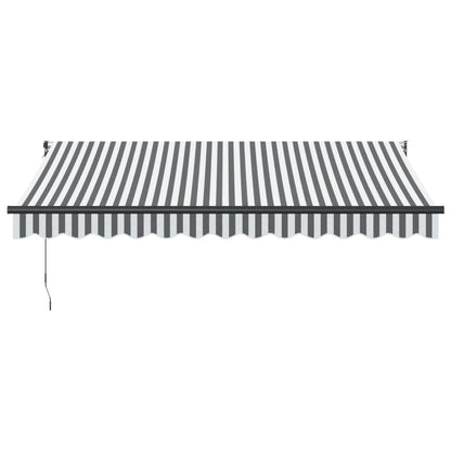 Tenda Retrattile Antracite e Bianca 3,5x2,5m Tessuto/Alluminio | homemem39