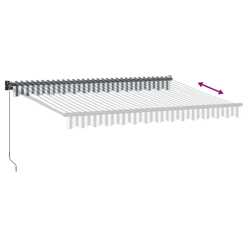 Tenda Retrattile Antracite e Bianca 3,5x2,5m Tessuto/Alluminio | homemem39