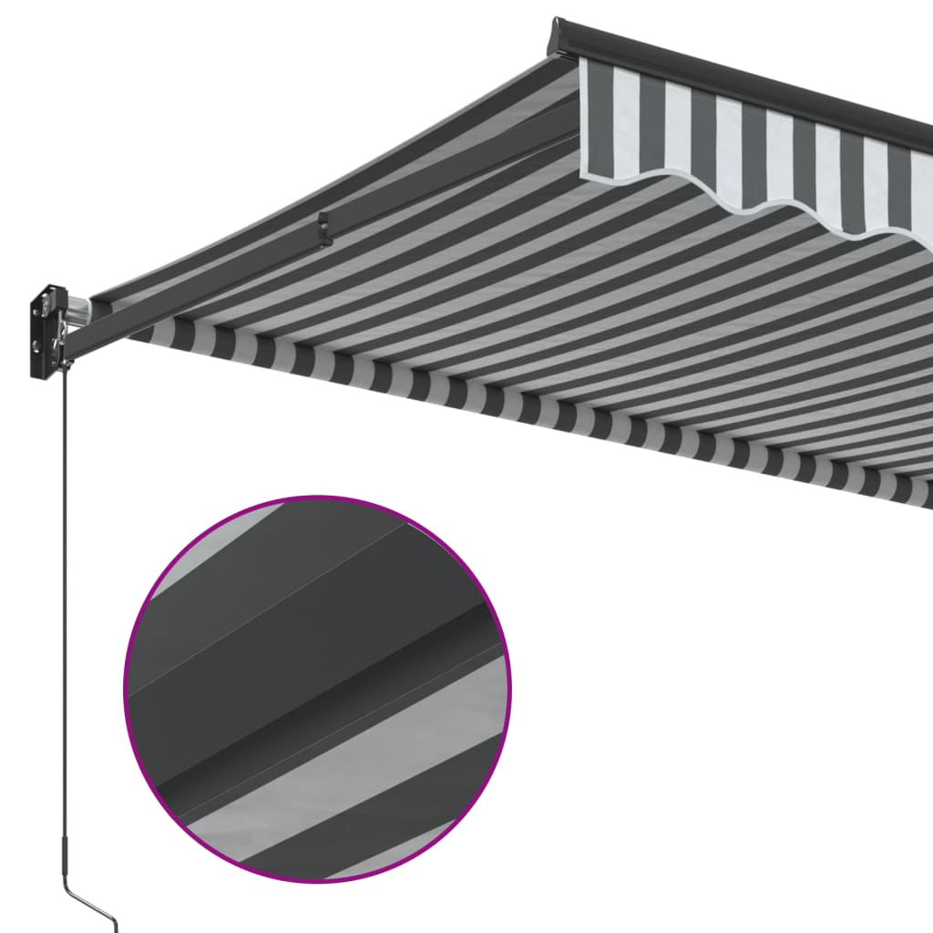 Tenda Retrattile Antracite e Bianca 3,5x2,5m Tessuto/Alluminio | homemem39