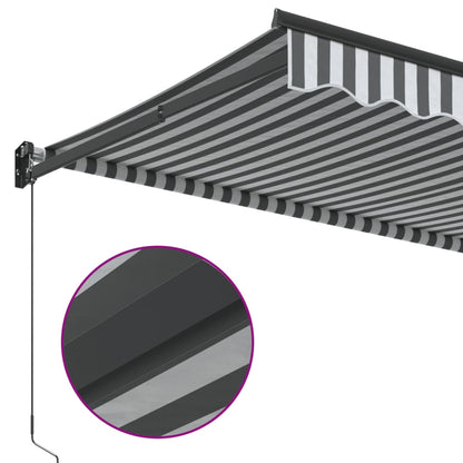 Tenda Retrattile Antracite e Bianca 3,5x2,5m Tessuto/Alluminio | homemem39