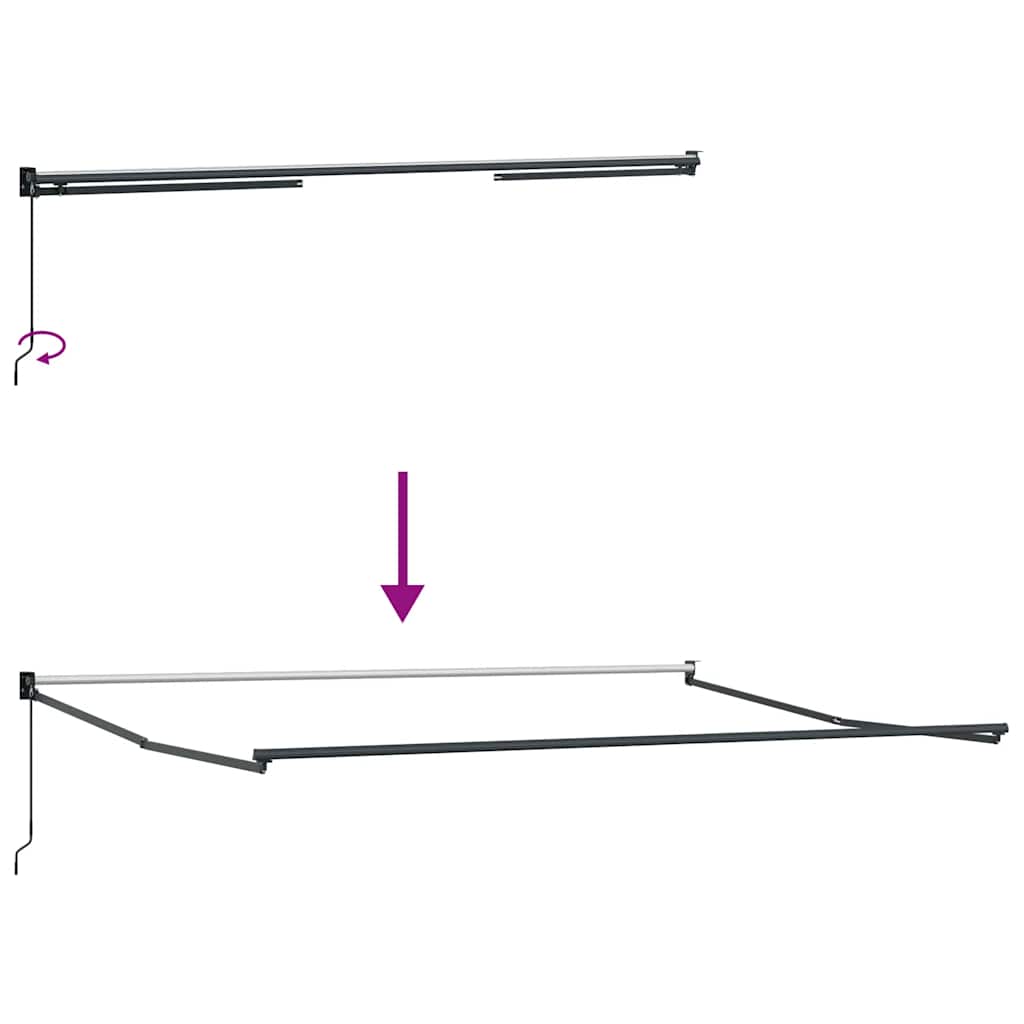 Tenda Retrattile Antracite e Bianca 4x3 m Tessuto e Alluminio