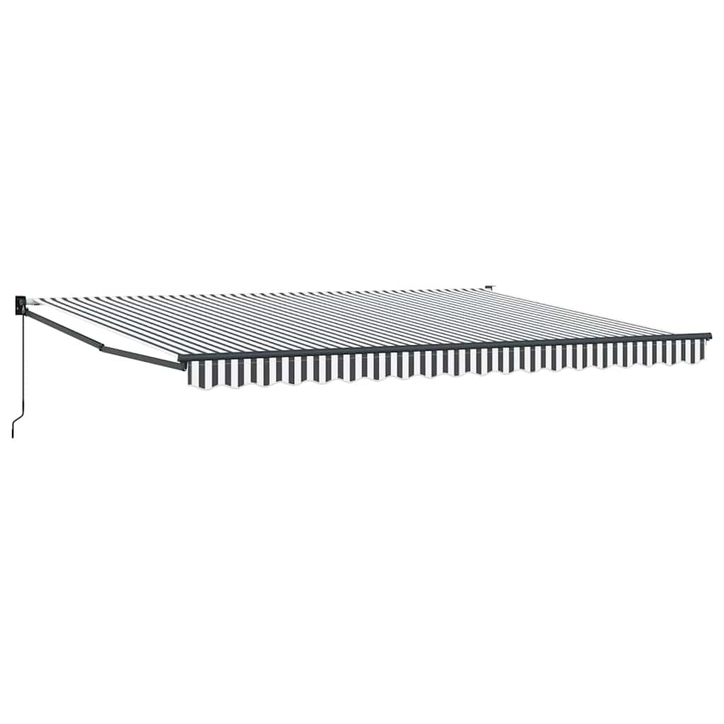Tenda Retrattile Antracite e Bianca 4,5x3 m Tessuto e Alluminio | homemem39