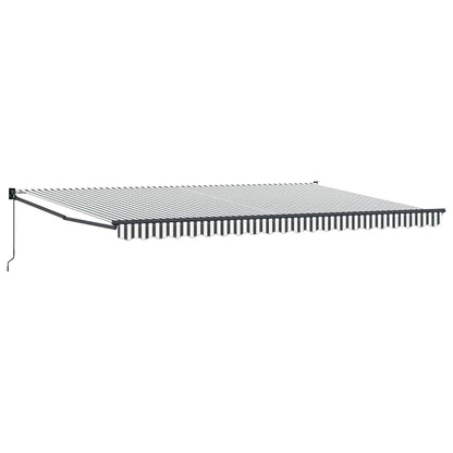 Tenda Retrattile Antracite e Bianca 5x3 m Tessuto e Alluminio | homemem39