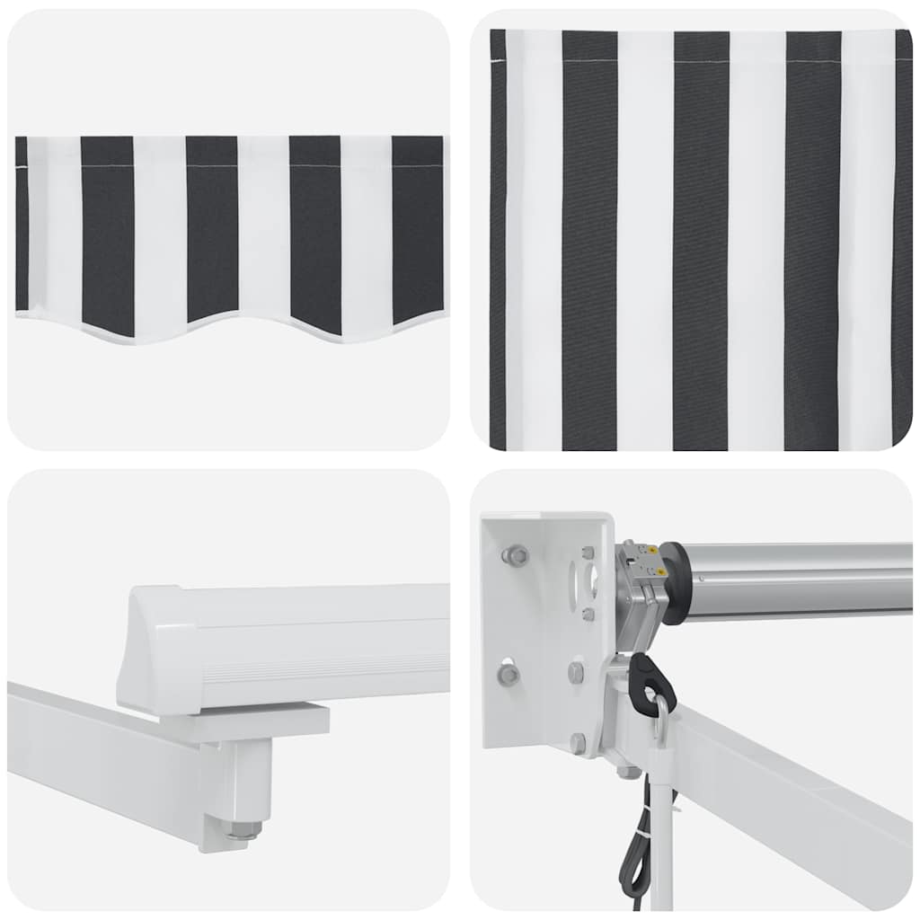 Tenda da Sole Antracite e Bianca 3x2,5 m Tessuto e Alluminio | homemem39