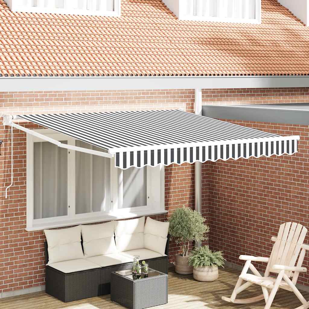 Tenda da Sole Antracite e Bianca 3x2,5 m Tessuto e Alluminio | homemem39