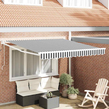 Tenda da Sole Antracite e Bianca 3x2,5 m Tessuto e Alluminio | homemem39