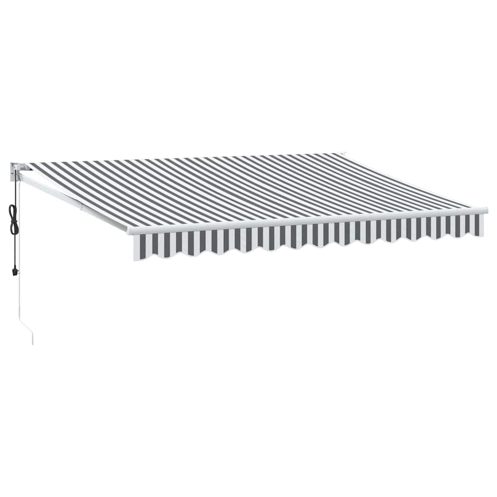 Tenda Retrattile Antracite e Bianca 3,5x2,5m Tessuto/Alluminio - homemem39
