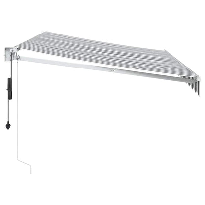 Tenda Retrattile Antracite e Bianca 3,5x2,5m Tessuto/Alluminio | homemem39