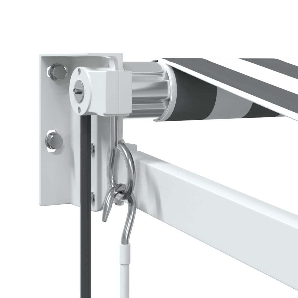 Tenda Retrattile Antracite e Bianca 3,5x2,5m Tessuto/Alluminio - homemem39