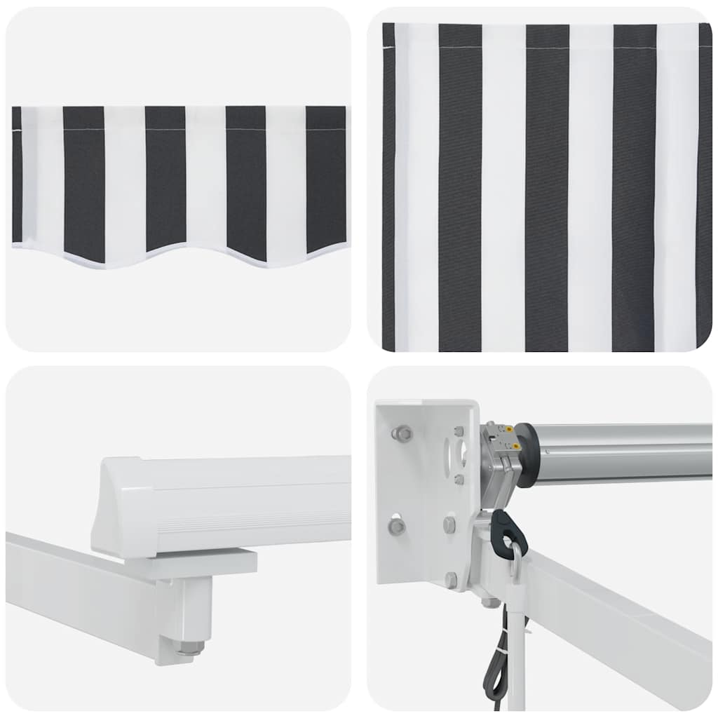 Tenda Retrattile Antracite e Bianca 4x3 m Tessuto e Alluminio | homemem39