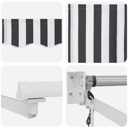 Tenda Retrattile Antracite e Bianca 4x3 m Tessuto e Alluminio | homemem39
