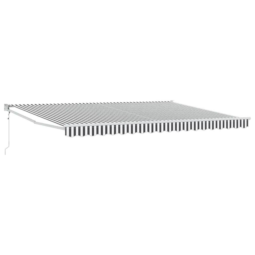 Tenda Retrattile Antracite e Bianca 4,5x3 m Tessuto e Alluminio | homemem39