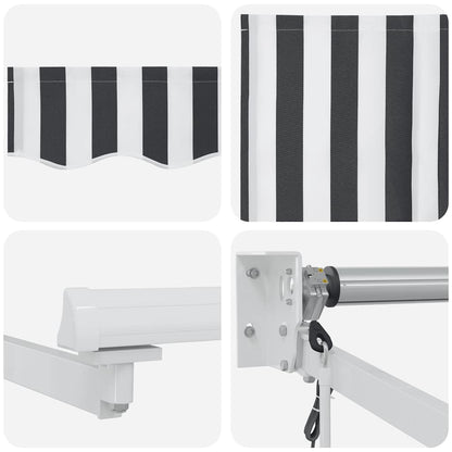 Tenda Retrattile Antracite e Bianca 4,5x3 m Tessuto e Alluminio | homemem39