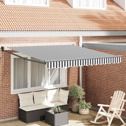 Tenda da Sole Antracite e Bianca 3x2,5 m Tessuto e Alluminio | homemem39