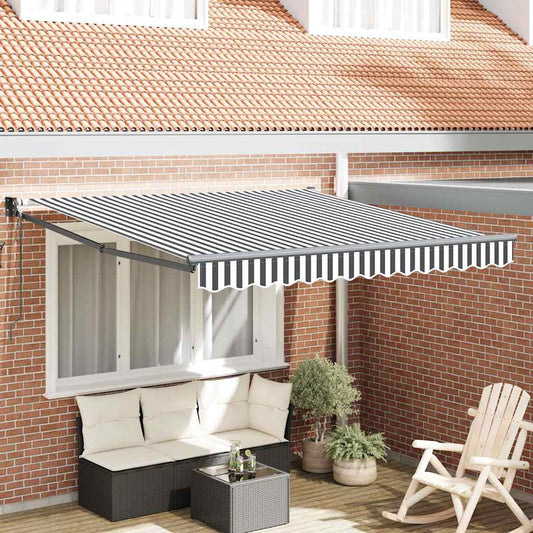 Tenda da Sole Antracite e Bianca 3x2,5 m Tessuto e Alluminio | homemem39