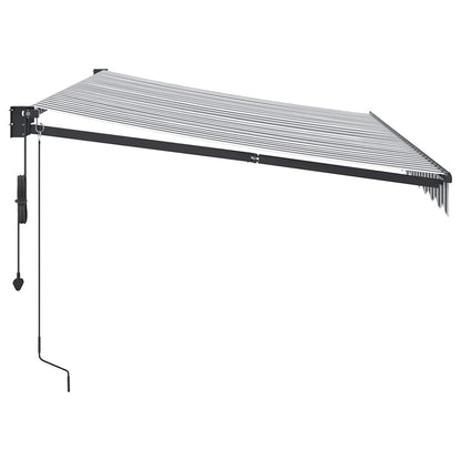 Tenda Retrattile Antracite e Bianca 3,5x2,5m Tessuto/Alluminio