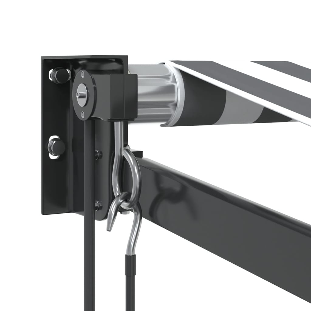 Tenda Retrattile Antracite e Bianca 3,5x2,5m Tessuto/Alluminio - homemem39