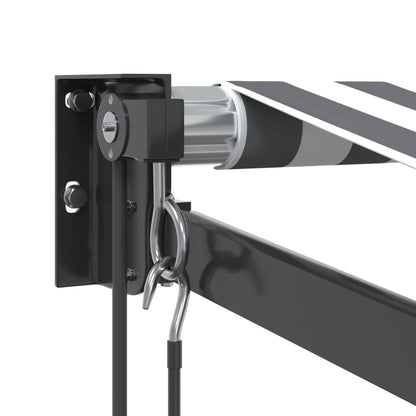 Tenda Retrattile Antracite e Bianca 3,5x2,5m Tessuto/Alluminio - homemem39