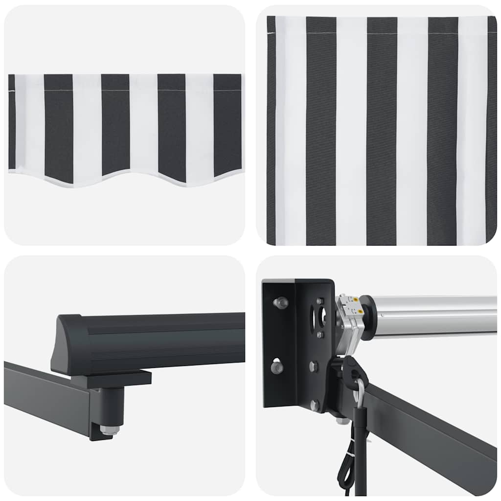 Tenda Retrattile Antracite e Bianca 4x3 m Tessuto e Alluminio | homemem39