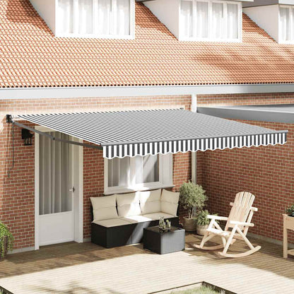 Tenda Retrattile Antracite e Bianca 4x3 m Tessuto e Alluminio | homemem39