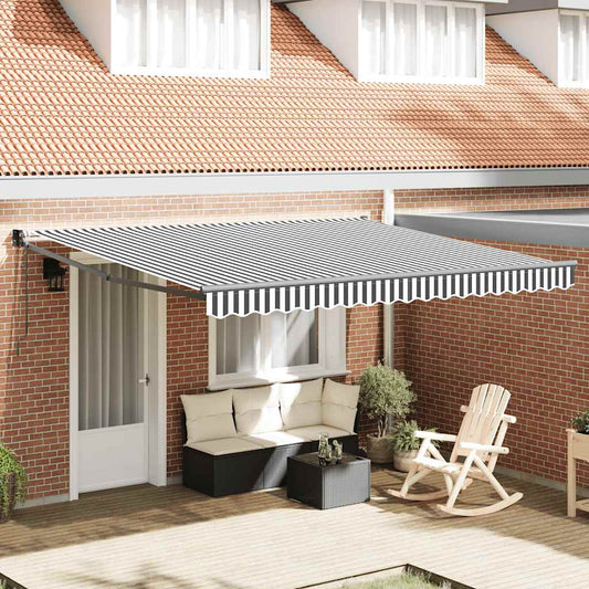 Tenda Retrattile Antracite e Bianca 4x3 m Tessuto e Alluminio | homemem39