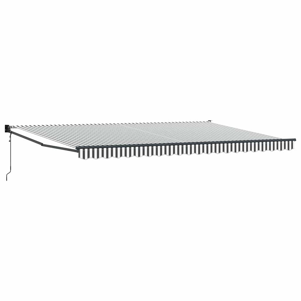 Tenda Retrattile Antracite e Bianca 5x3 m Tessuto e Alluminio | homemem39