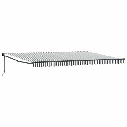 Tenda Retrattile Antracite e Bianca 5x3 m Tessuto e Alluminio | homemem39