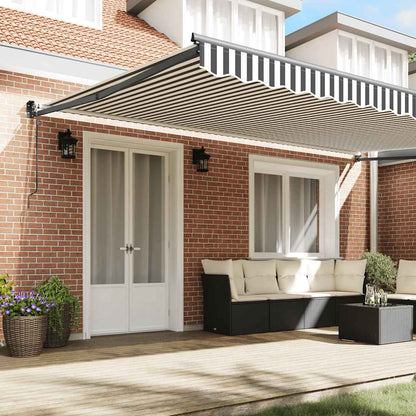Tenda Retrattile Antracite e Bianca 5x3 m Tessuto e Alluminio | homemem39