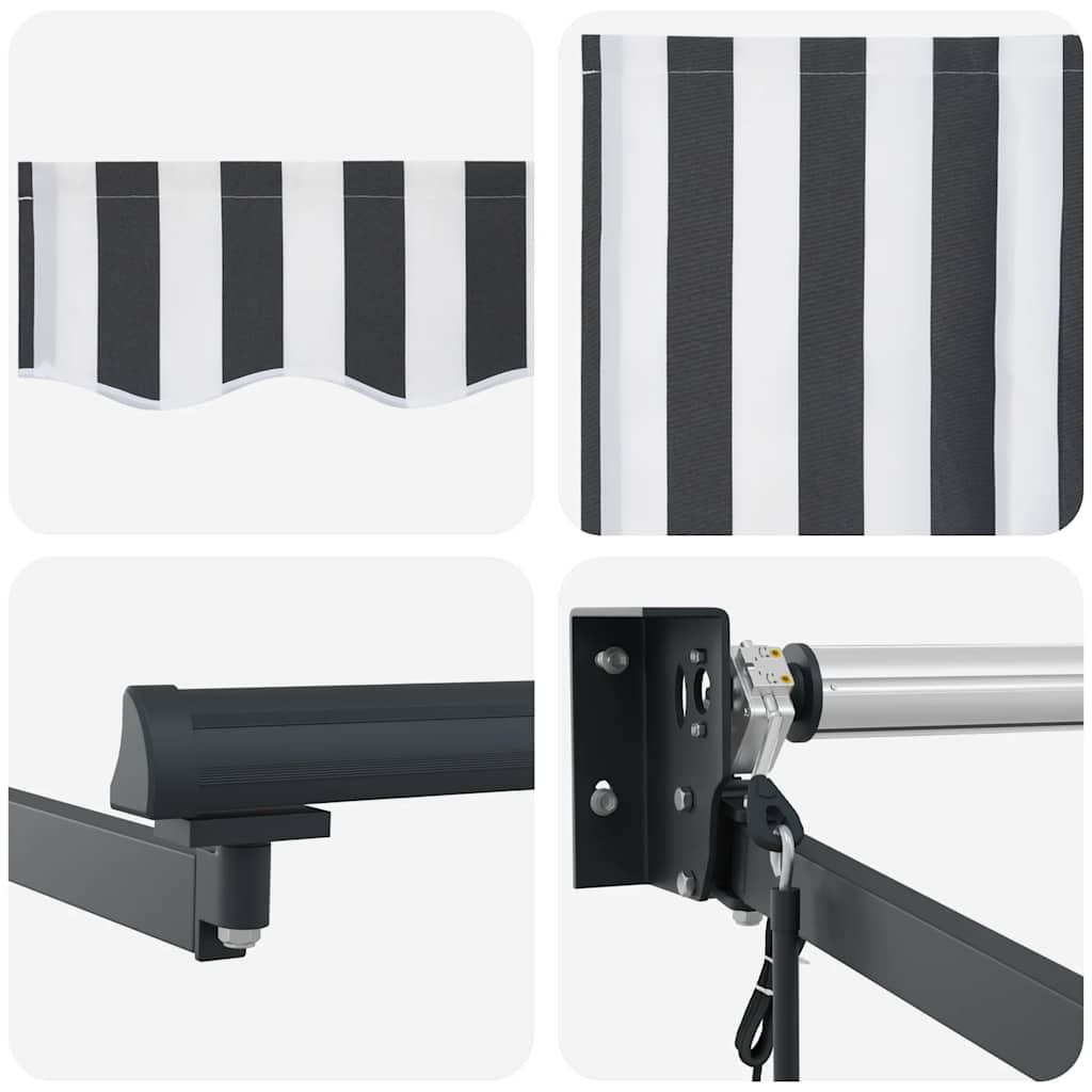 Tenda Retrattile Antracite e Bianca 5x3 m Tessuto e Alluminio | homemem39