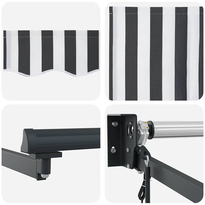 Tenda Retrattile Antracite e Bianca 5x3 m Tessuto e Alluminio | homemem39