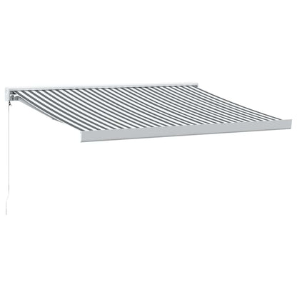 Tenda Retrattile Antracite e Bianca 3,5x2,5m Tessuto/Alluminio - homemem39