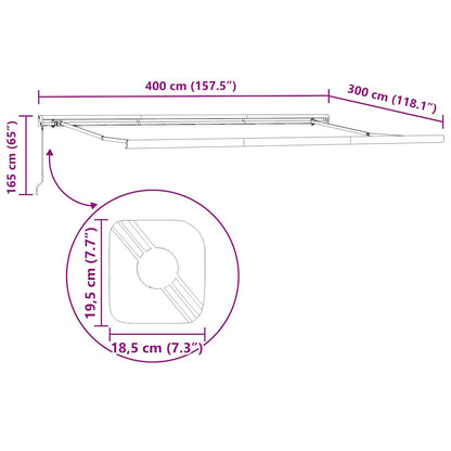 Tenda Retrattile Antracite e Bianca 4x3 m Tessuto e Alluminio - homemem39